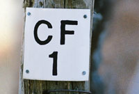 Post with sign reading CF1