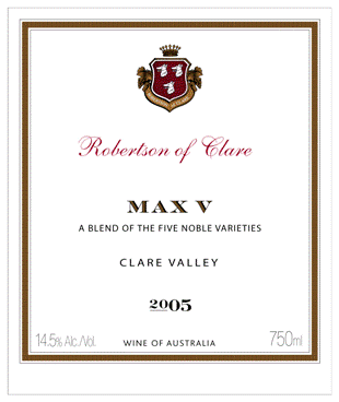 MAX V wine label